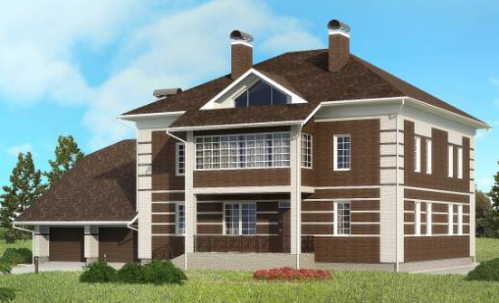 505-002-Л Проект трехэтажного дома и гаражом, огромный дом из кирпича Новоалександровск | Проекты домов от House Expert
