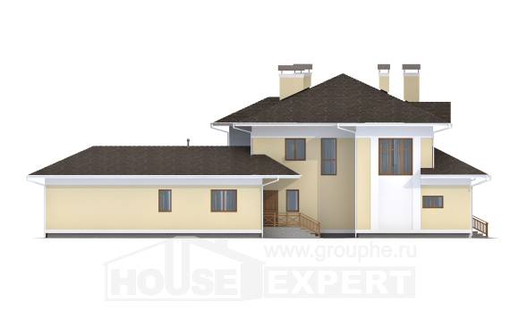 375-002-Л Проект двухэтажного дома, гараж, классический коттедж из кирпича, Невинномысск