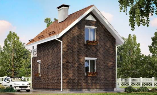 045-001-Л Проект двухэтажного дома мансардой, компактный коттедж из теплоблока, Лермонтов