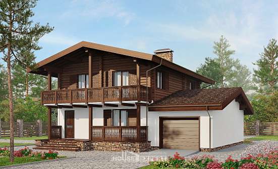 200-011-П Проект двухэтажного дома с мансардным этажом, классический домик из арболита, Зеленокумск