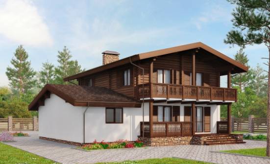 200-011-П Проект двухэтажного дома с мансардным этажом, классический домик из арболита, Зеленокумск