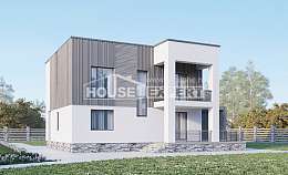 150-017-П Проект двухэтажного дома, простой коттедж из газобетона, Минеральные Воды