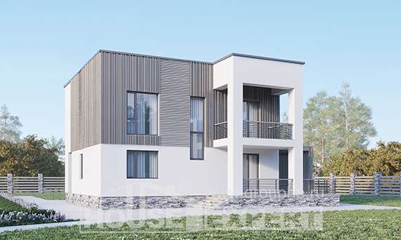 150-017-П Проект двухэтажного дома, бюджетный загородный дом из твинблока, Кисловодск