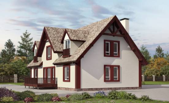 300-008-Л Проект двухэтажного дома мансардой, гараж, красивый загородный дом из газобетона, Буденновск