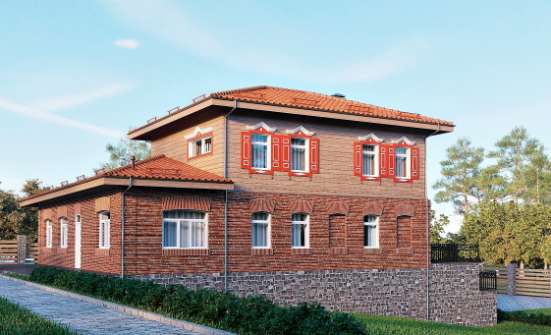 380-002-Л Проект трехэтажного дома, гараж, современный коттедж из кирпича Лермонтов | Проекты домов от House Expert