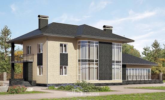 305-003-Л Проект двухэтажного дома, классический домик из поризованных блоков, Новоалександровск