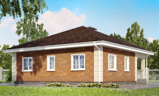 100-001-Л Проект одноэтажного дома, бюджетный дом из поризованных блоков, Кисловодск