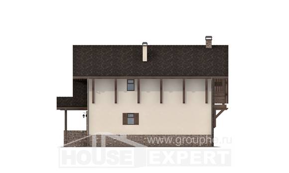 190-007-Л Проект двухэтажного дома с мансардой и гаражом, средний загородный дом из кирпича, Ставрополь