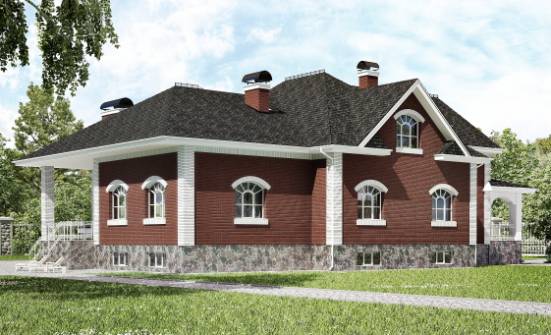600-001-П Проект трехэтажного дома с мансардой и гаражом, красивый дом из пеноблока, Кисловодск