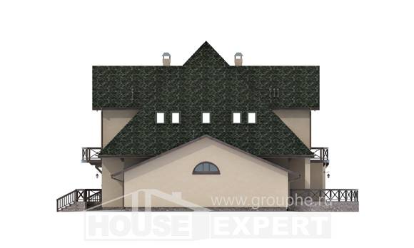 350-001-П Проект двухэтажного дома с мансардным этажом и гаражом, современный домик из газобетона, Ессентуки