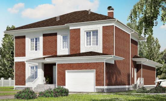 315-001-П Проект двухэтажного дома и гаражом, современный дом из кирпича Новоалександровск | Проекты домов от House Expert