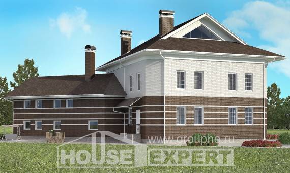 410-001-П Проект двухэтажного дома и гаражом, огромный домик из кирпича, Нефтекумск
