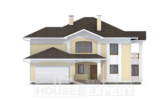 375-002-Л Проект двухэтажного дома и гаражом, красивый дом из кирпича, Минеральные Воды
