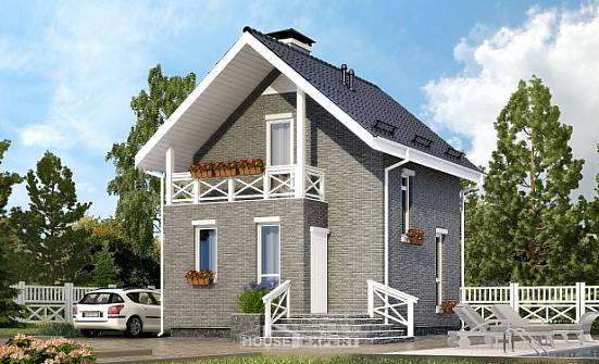045-001-П Проект двухэтажного дома мансардный этаж, бюджетный домик из теплоблока Кисловодск | Проекты домов от House Expert