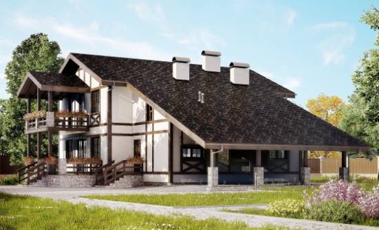 250-002-Л Проект двухэтажного дома с мансардным этажом и гаражом, классический дом из кирпича, Невинномысск