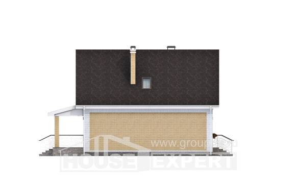 130-004-П Проект двухэтажного дома с мансардой, скромный дом из блока, Ессентуки